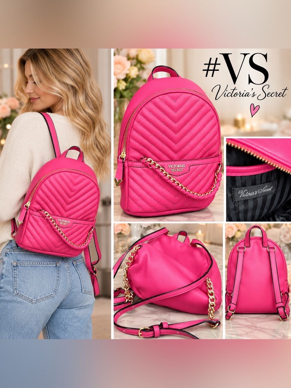VS Barbie-PINK Chevron Mini Backpack